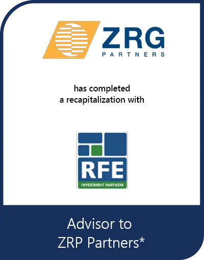 Transaction tombstone for ZRG Partners