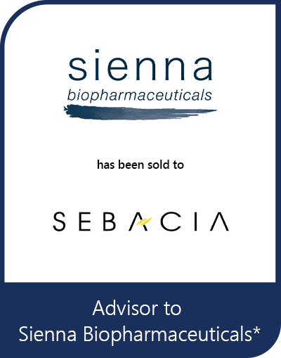 Transaction tombstone for Sienna Biopharmaceuticals