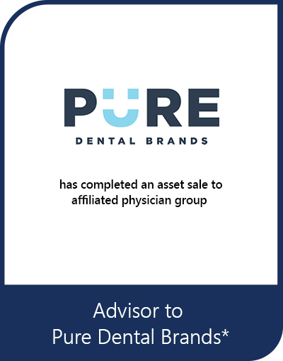 Transaction tombstone for Pure Dental Brands